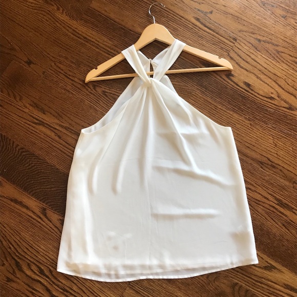 Naked Zebra Tops - Naked Zebra Knot Neck Sleeveless Blouse